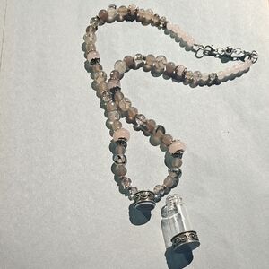 Poison Bottle Pendant Semi Precious Stone Necklace